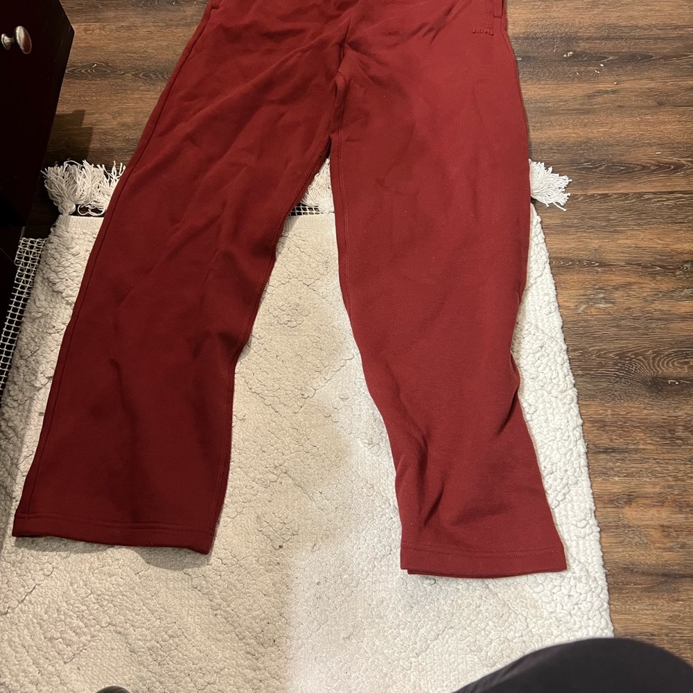 SKIMS Burgundy Joggers and zip up